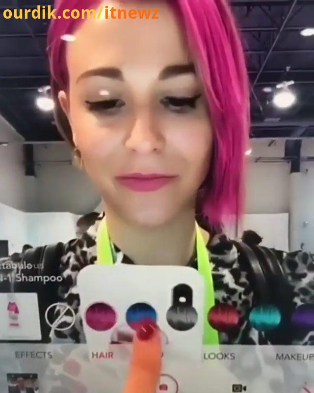 : تست رنگ موهای متفاوت با آینه هوشمند...آینه quiz آیینه هوشمند بازی smart اسمارت دخترونه سرگرمی tech