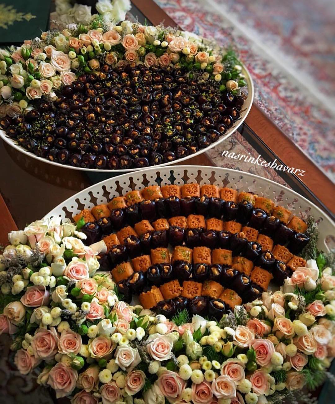 ایده تزیین حلوا خرما ایده های مهمانی ایده های خلاقانه ایده نو خودت بساز بانوی هنرمند خلاقیت ذوق با