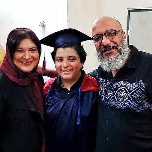 امیر جعفری به همراه همسرش ریما رامین فر پسرشون آیین جعفری ریما رامین فر محصل دانش آموز