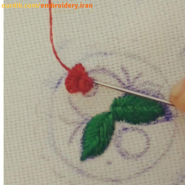 embroidery embroidery art گلدوزی گلدوزی برزیلی رز برزیلی آموزش گلدوزی با دست