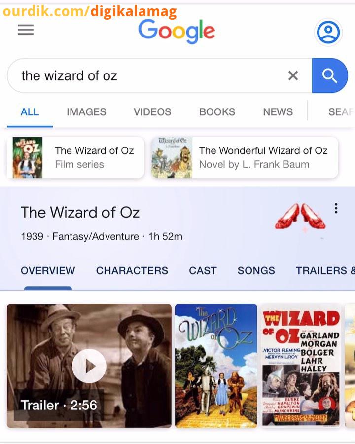 باز هم یه Easter Egg جذاب دیگه تا جادوی جادوگر شهر رو ببینید wizardofoz thewizardofoz google eas