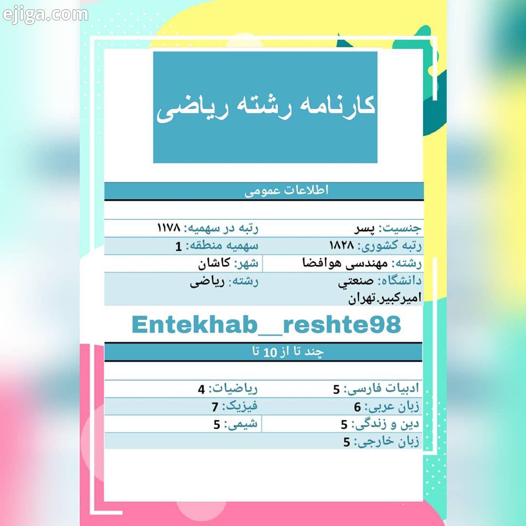 کارنامه رشته ریاضی انتخاب رشته انتخاب رشته کنکور تجربی دامپزشکی رشته انتخاب رشته انتخاب درست مشاوره