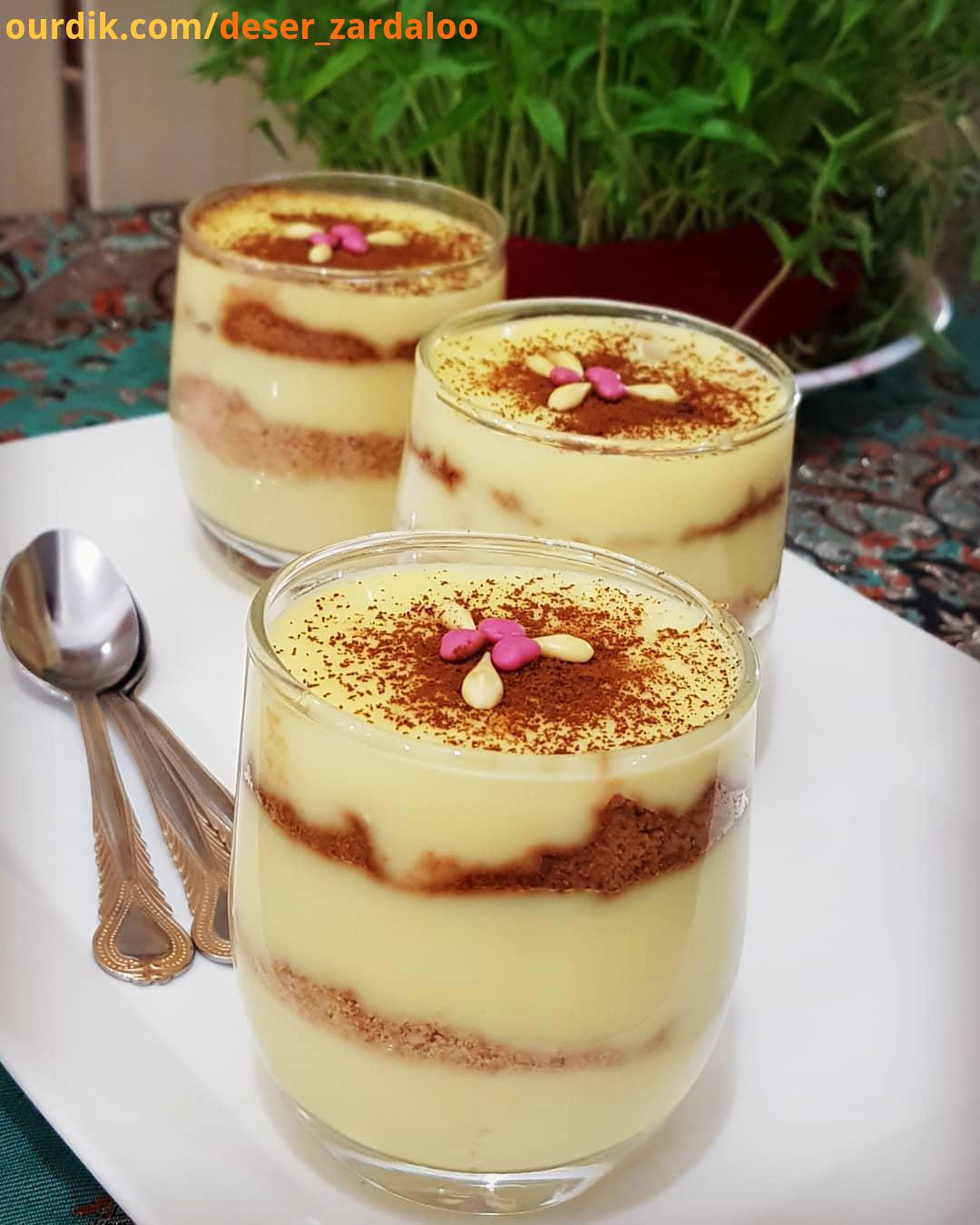 .نوش جان دسر پودینگ موز دسر مربا کیک موزی سالاد ژله ژله تزریقی شربت شیرینی کلوچه کیک شکلاتی آشپزی غذ