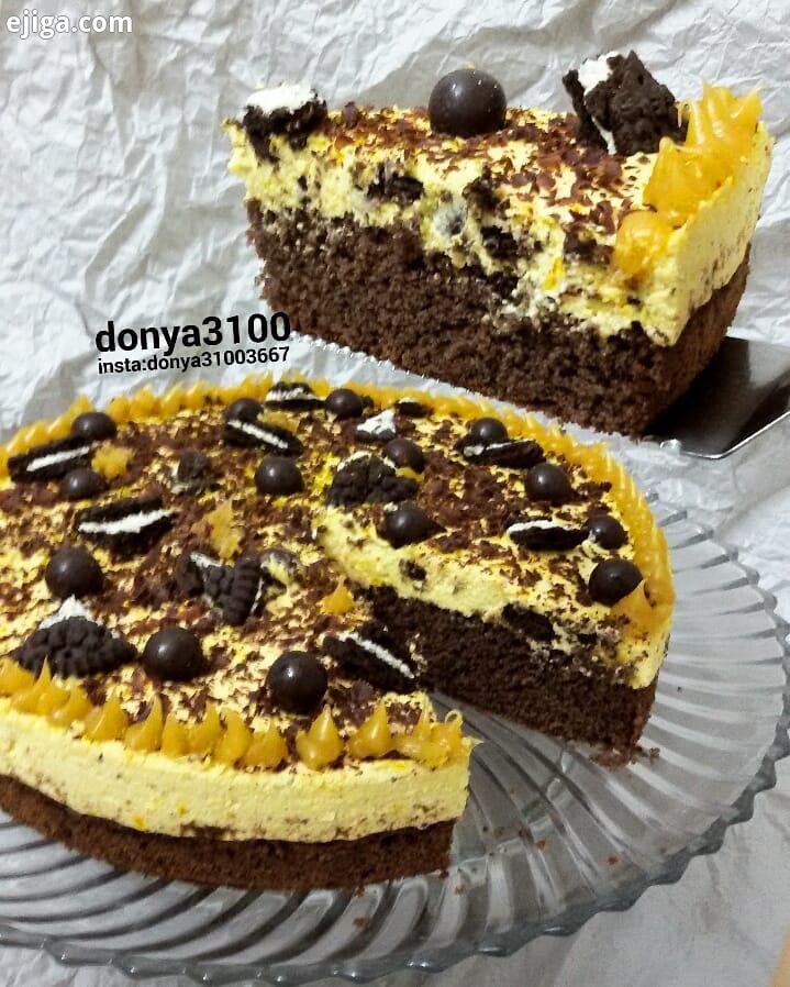...وقت همگی خوش..برش خورده چیز کیک زعفرانی با بافتی نرم پفکی...عکس ورق زدنی...چیز کیک زعفرا