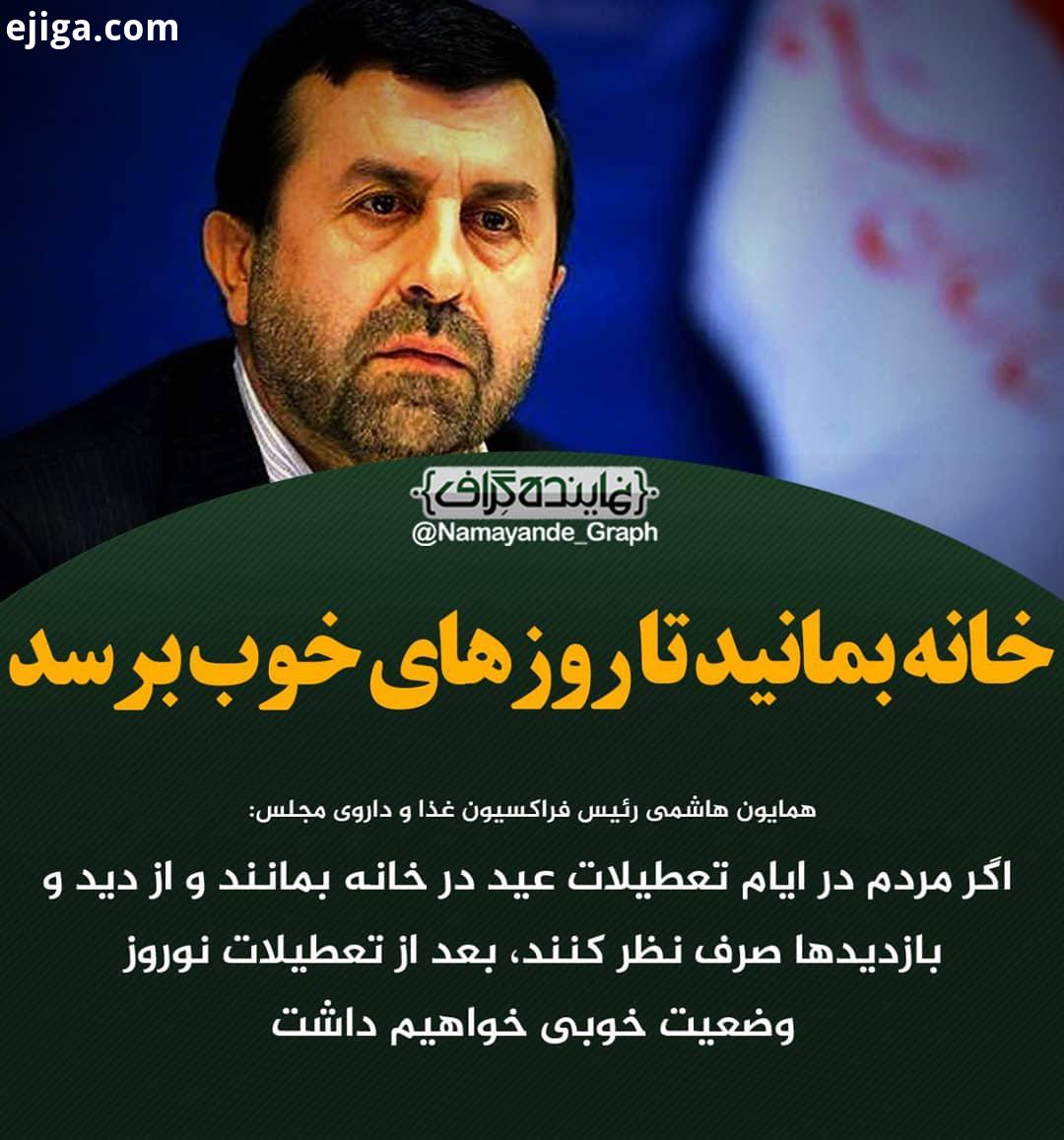 در خانه بمانید تا روزهای خوب برسد همایون هاشمی رئیس فراکسیون غذا داروی مجلس: اگر مردم در ایام تعطی