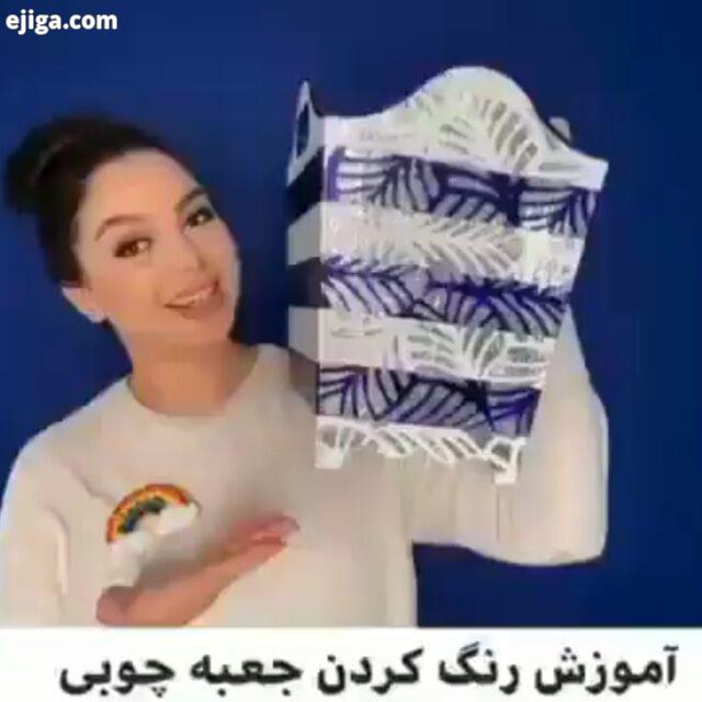 خلاقیت سطل چوبی رنگ آمیزی هنر