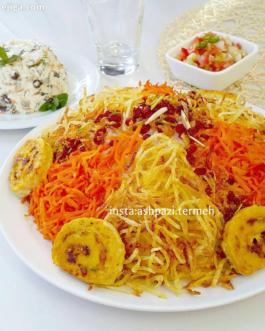 رولت مرغ مجلسی انواع پلو خورشت غذاایرانی فرنگی فینگرفود غذافست فودی سالاد سوپ آش غذای ملل کوکو خوراک