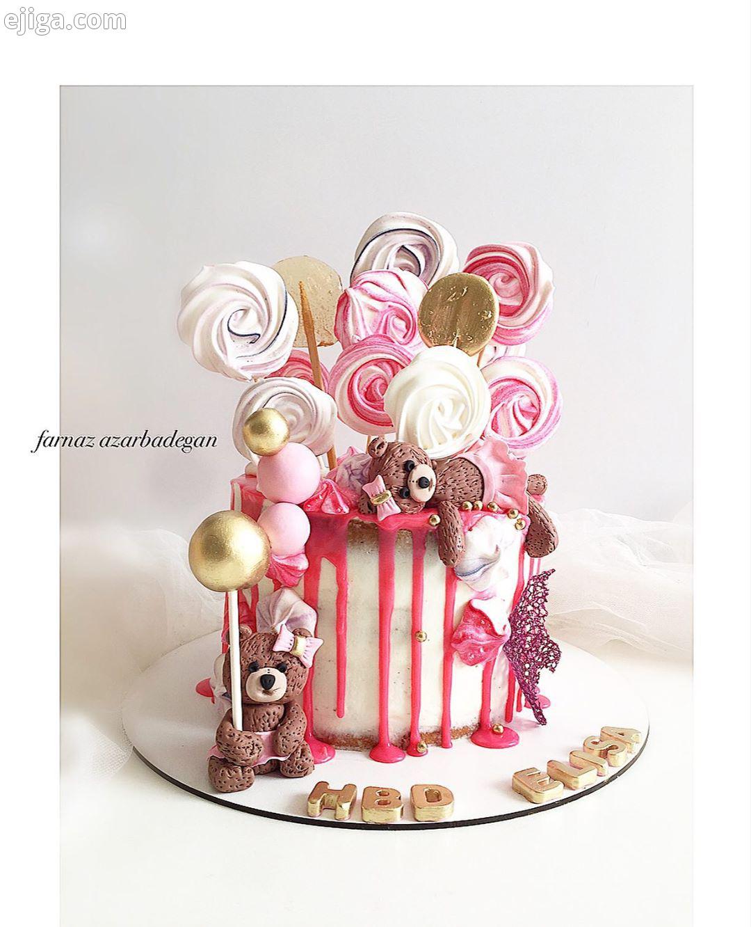 HBD ELISA یه کیک ناز دلبر برای تولد الیسا کوچولو من که مردم براش...cake cake cakes birthday bir