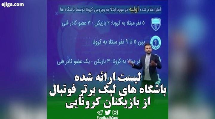 مروری بر لیست ارائه شده باشگاه های لیگ برتر فوتبال از بازیکنان کرونایی کرونا لیگ برتر لیگ برتر فوتبا