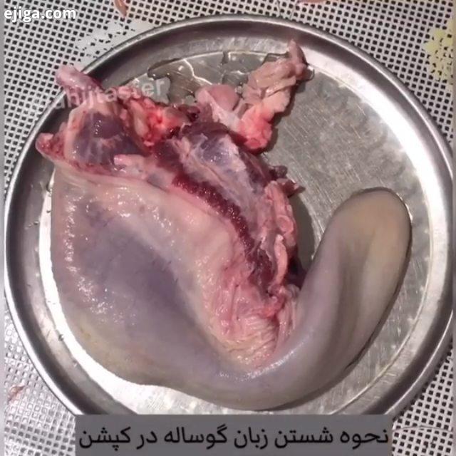 .زبان واچیش غذا خوشمزه آموزش آشپزی آشپزی آسان بزن مزه بفرما زبان مغز گوساله خوراک زبان لذیذ گیلان رش