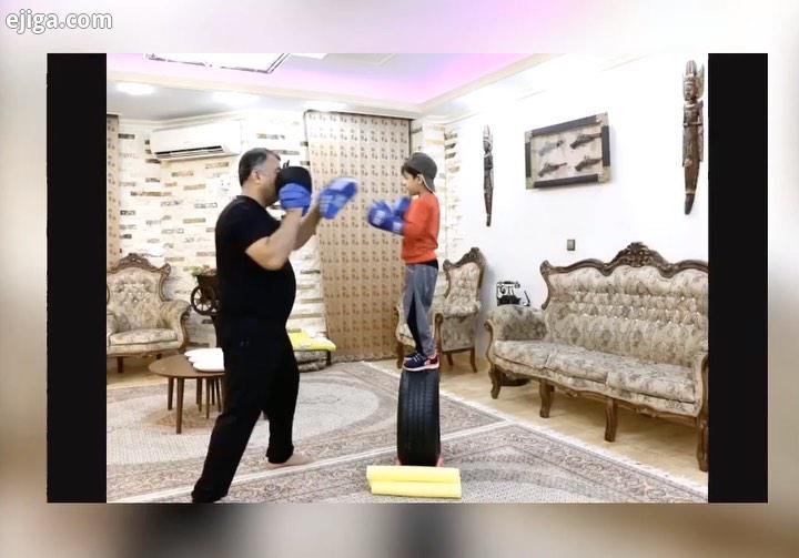 گزیده ای از تمرینات امروز ارسیا بذ رکار 25 03 99 Arsia year old is still Continuing boxing trainin