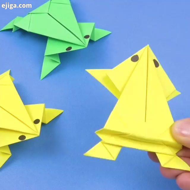 ایده ساده زیبا برای سرگرمی بچه ها اسباب بازی قورباغه کاغذی کمپین اسباب بازی نخریم بسازیم کاردستی