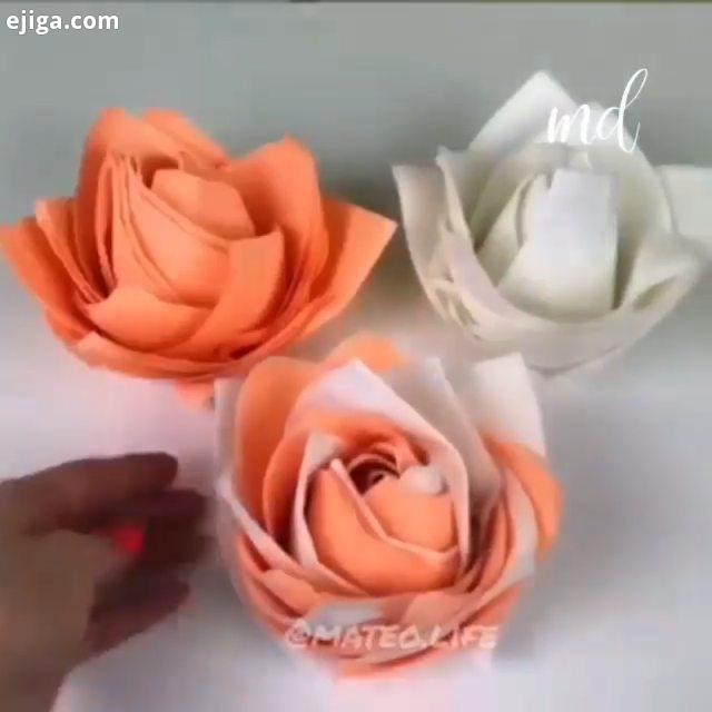 این کلیپ درست کردن یک گل زیبا با دستمال کاغذی نشون میده امیدوارم خوشتون بیاد خلاقیت های جالب گلدان
