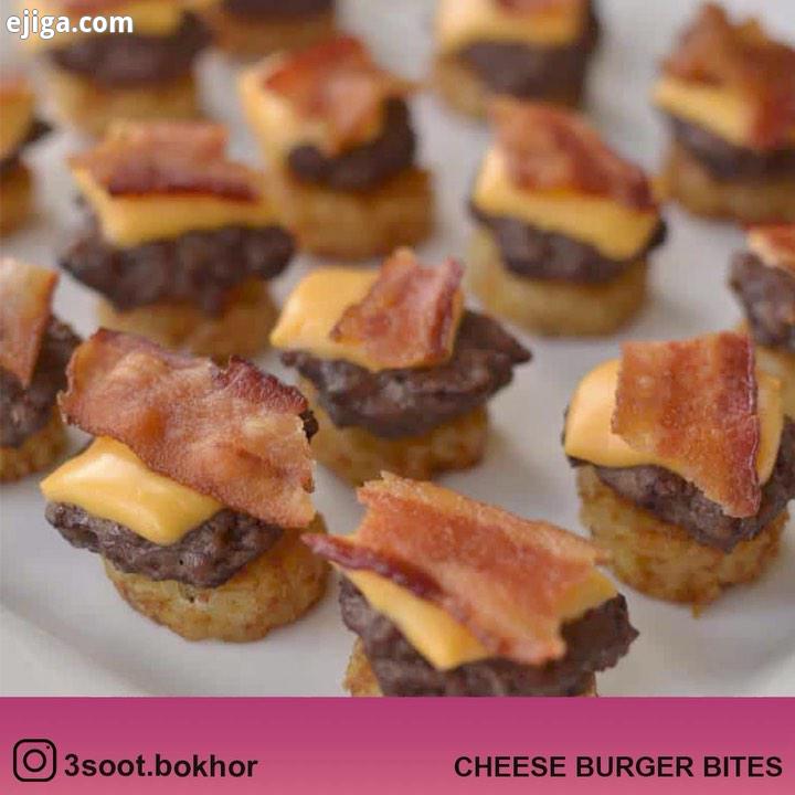 Cheeseburger bites چیزبرگر لقمه ای دوس دارید گرسنه بشید غذا غذای خانگی غذ