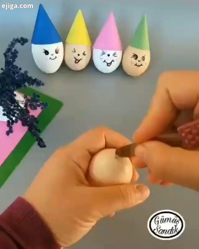 تزیین تخم مرغ...موفق باشید..ذخیره کنید kodak sho کودک خلاق کاردستی نقاشی آسان کارد