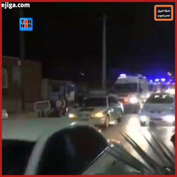 ? به صدا درآمدن آژیر خطر در خیابان های شادگان خوزستان خودروهای امدادی انتظامی شهر شادگان با رژه خودر