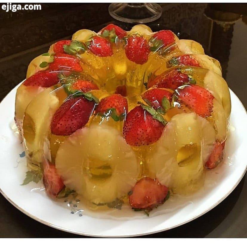 بچه یه ژله باحال اوردم براتون ژله میوه مخلوط مواد لازم ژله اناناس بسته میوه ها موز عدد توت فرنگی