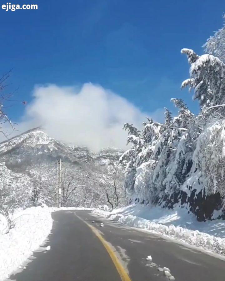 در آخرین روزهای زمستان، تصاویری زیبا از برف زمستونی در مسیر جنگل های ریگ چشمه علی آباد کتول در دهنه